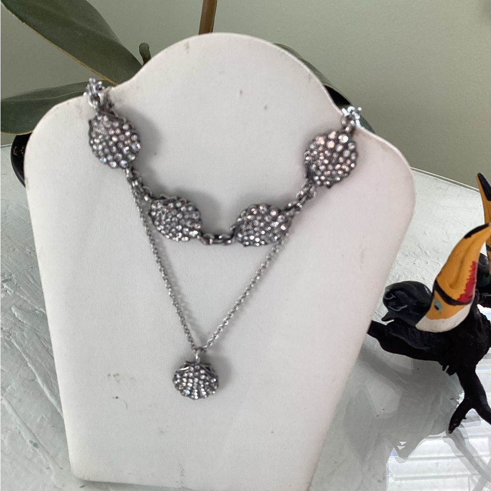 Chloe + Isabel Elegant Silver tone Necklace & Bracelet set with Crystal Accents